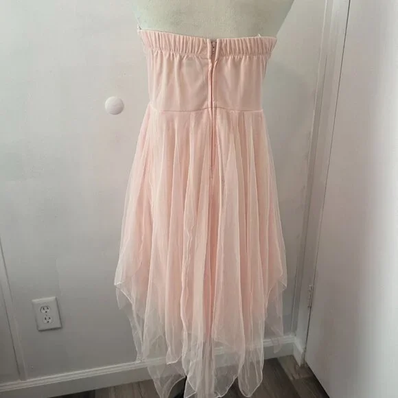 Deb Pink Floral Short Strapless Dress - Picture 3 of 5